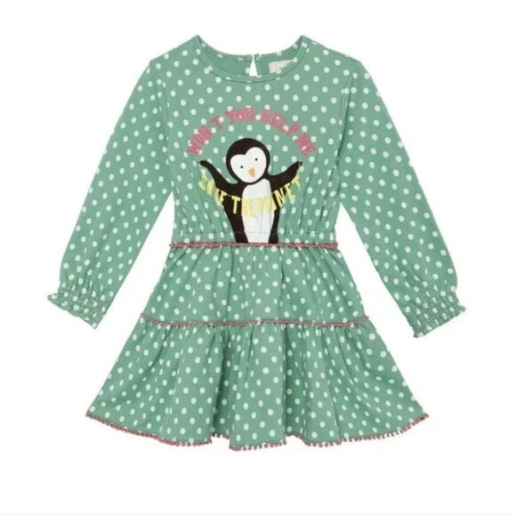 NWT Peek Girl's Green The Nature Conservancy Penguin Dress Size 6/7 (638) - Picture 1 of 7